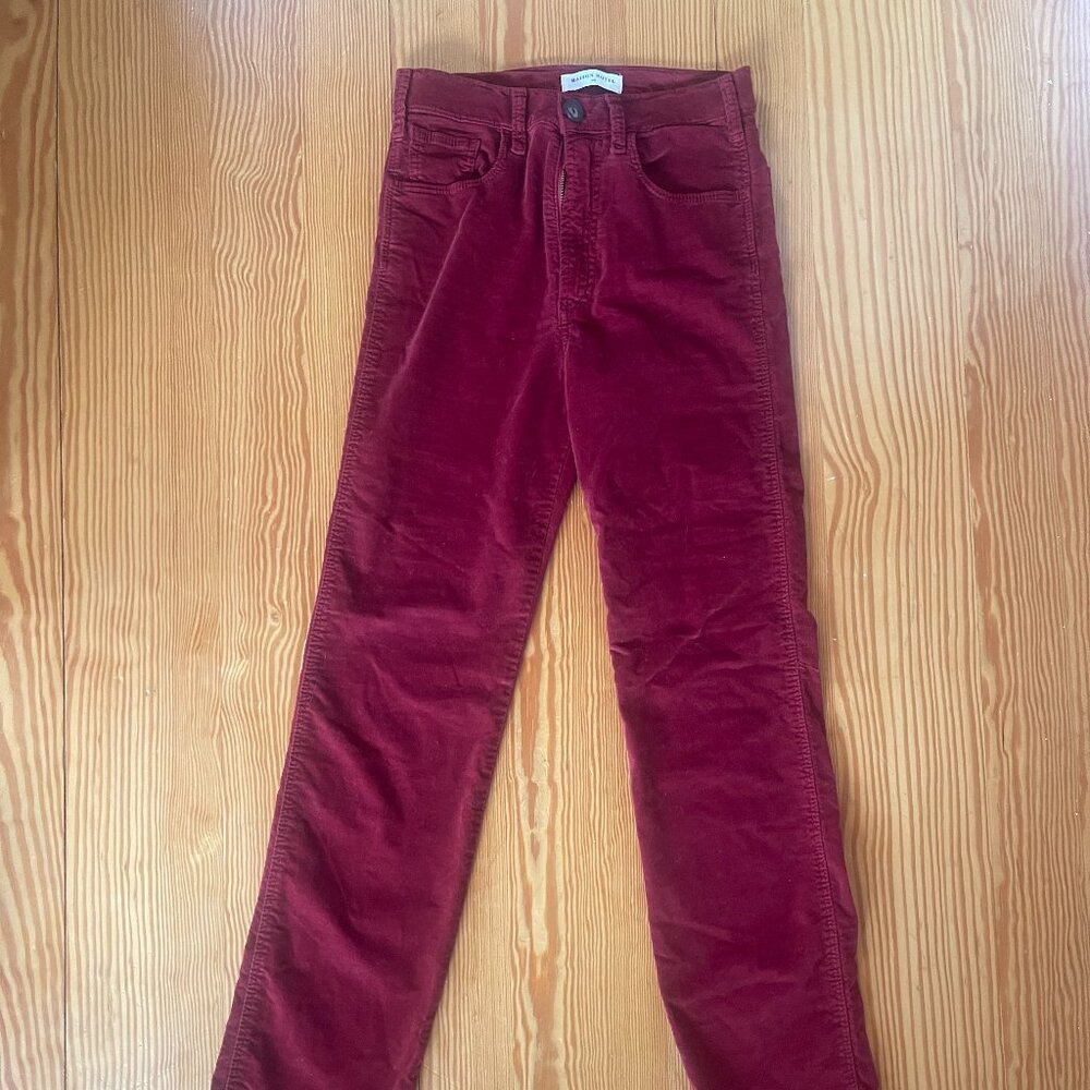 NWOT Maison Hotel Red Corduroy Pants, XS
